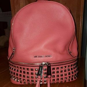 Pink Studded Micheal Kors Backpack